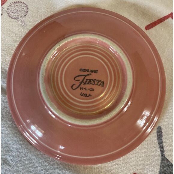 Fiestaware Retired Rose Classic Rim 5 7/8” Saucer - Picture 2 of 3